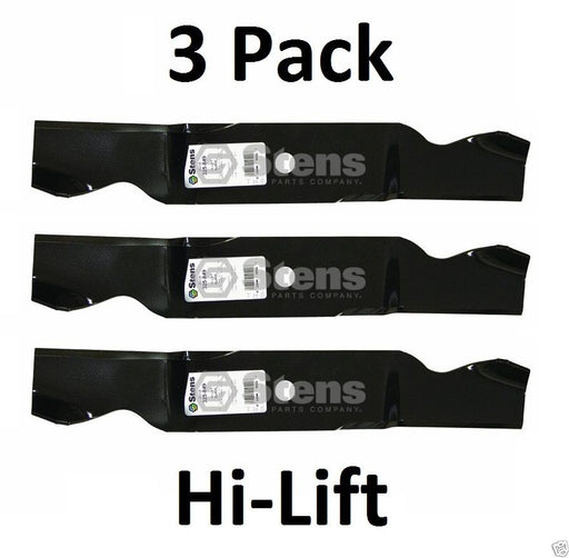 3 Pack Stens 325-849 Hi-Lift Mower Blade for Cub Cadet 759-3820 742-3013