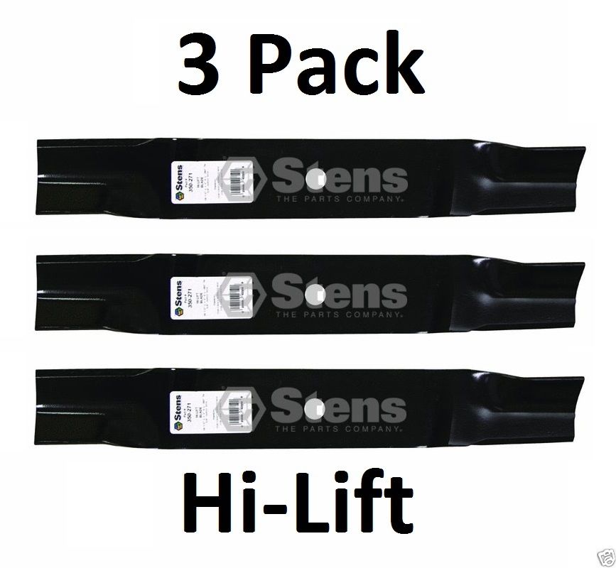 3 Pack Stens 325-908 Hi-Lift Blade for Cub Cadet 759-3411 759-3441 759-3839