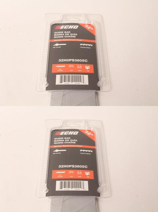 2 PK Genuine Echo 32H0PS3805C 32" .050" 3/8" 105 DL Chainsaw Guide Bar OEM