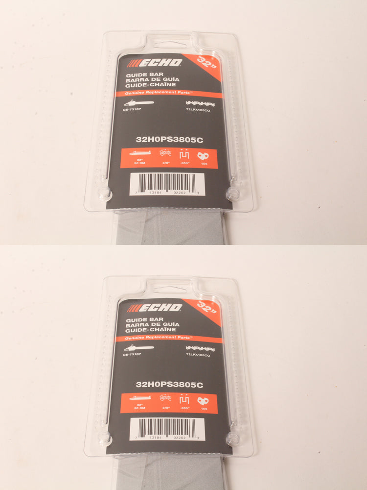 2 PK Genuine Echo 32H0PS3805C 32" .050" 3/8" 105 DL Chainsaw Guide Bar OEM