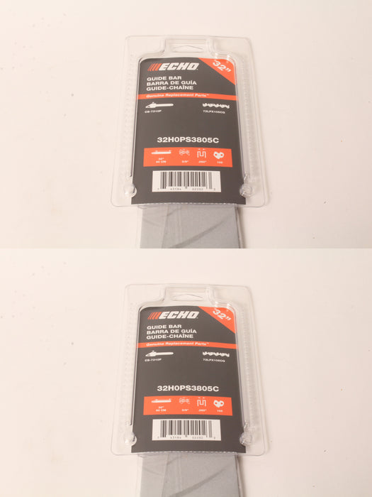 2 PK Genuine Echo 32H0PS3805C 32" .050" 3/8" 105 DL Chainsaw Guide Bar OEM