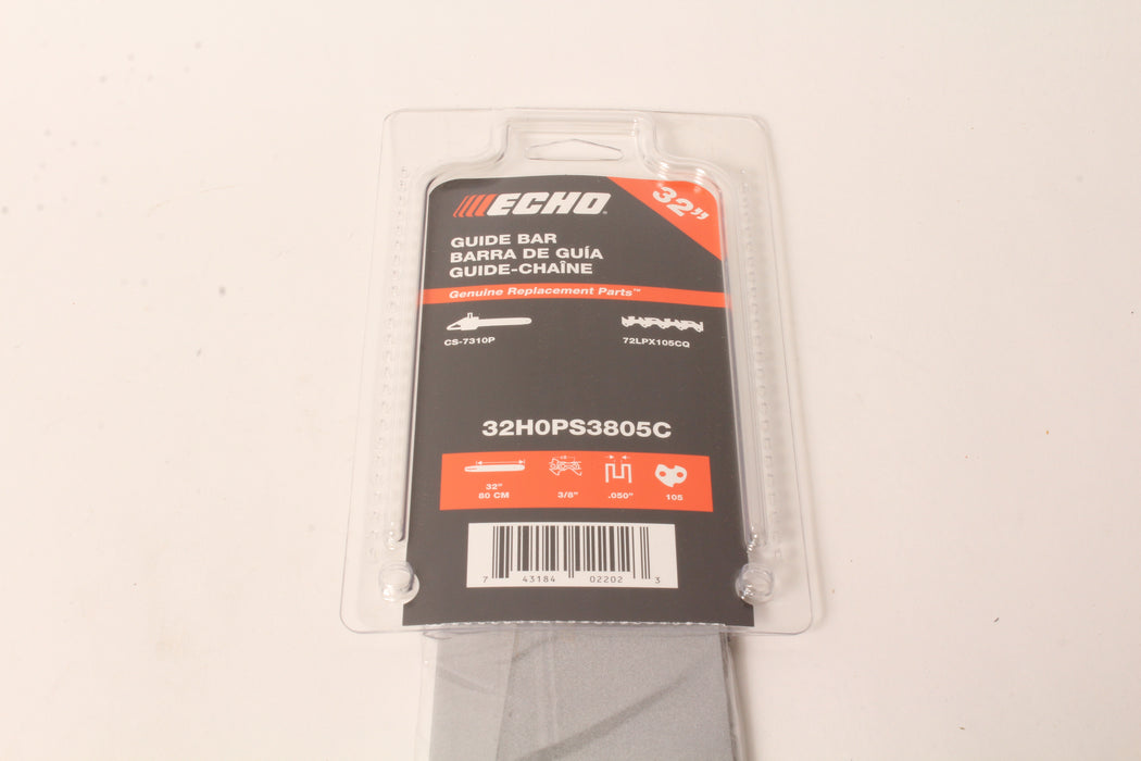 Genuine Echo 32H0PS3805C 32" .050" 3/8" 105 DL Chainsaw Guide Bar OEM