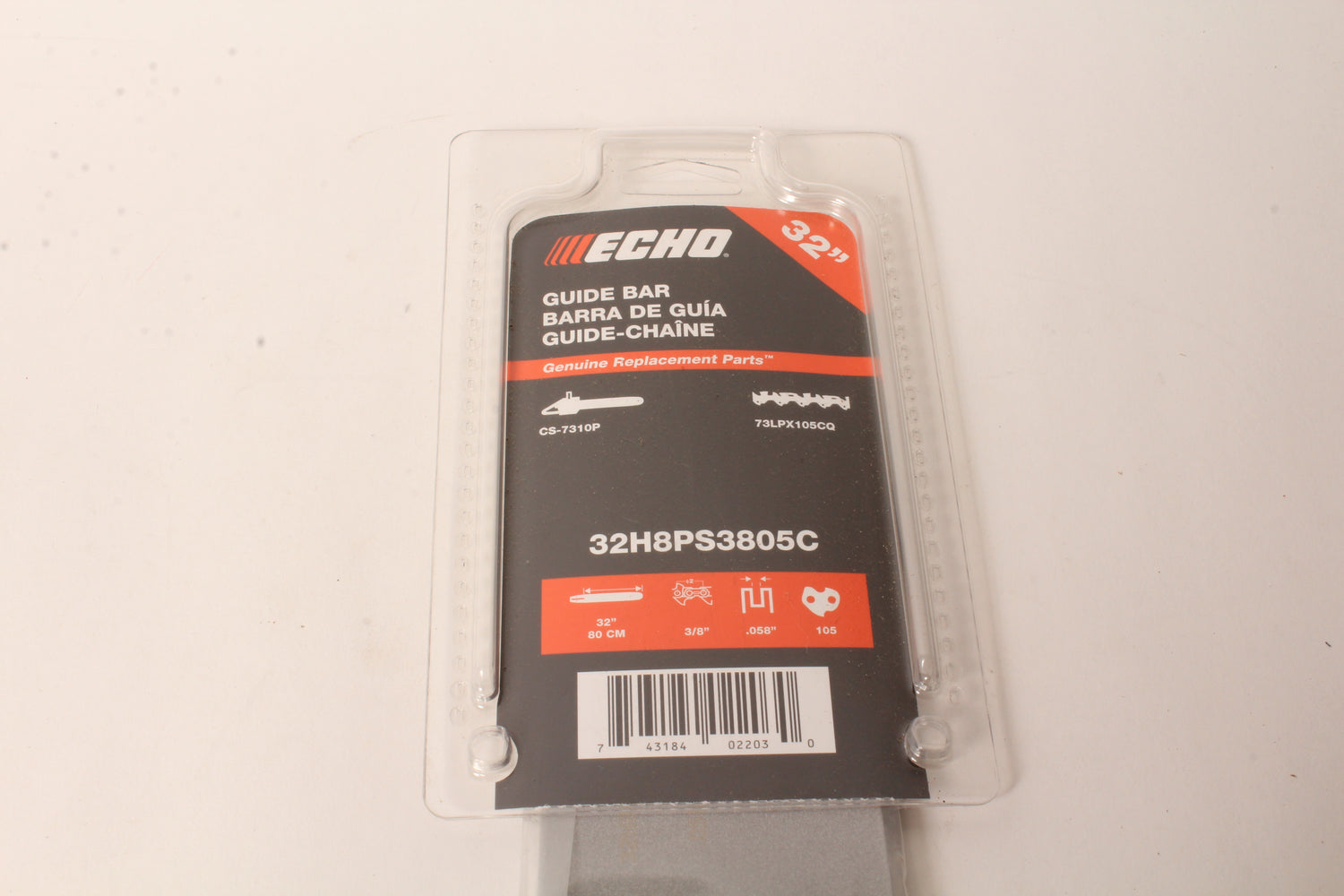 Genuine Echo 32H8PS3805C 32" .058" 3/8" 105 DL Chainsw Guide Bar OEM