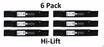 6 Pack Stens 330-149 Hi-Lift Blade Snapper Fits 7017036YP 7077378 1-7036 7-6675