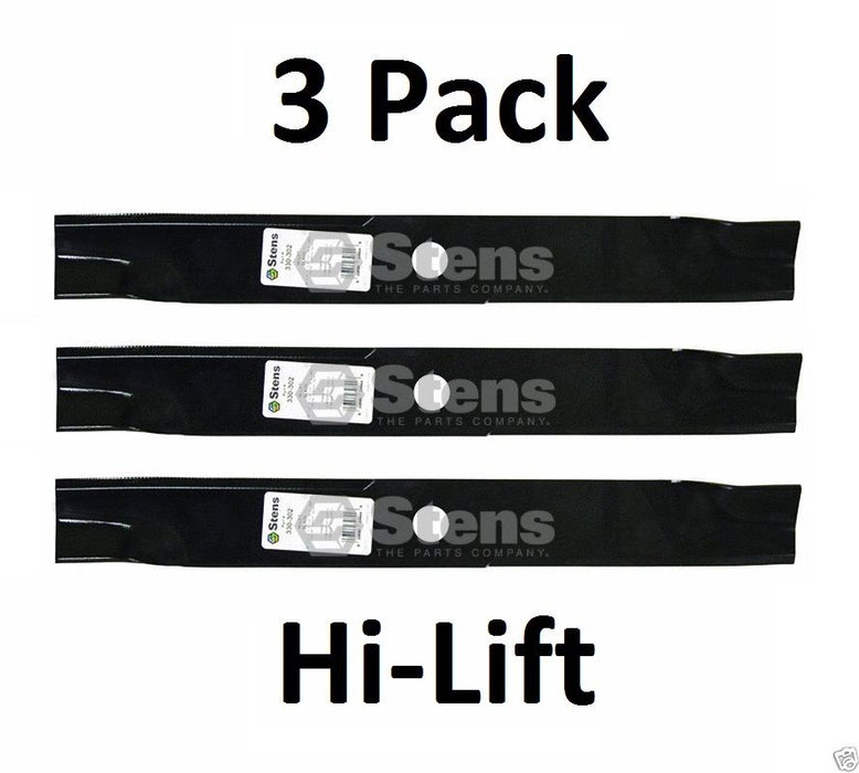 3 Pack Stens 330-302 Hi-Lift Blade for Exmark 103-6393-S 103-6398 103-6403-S