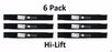 6 Pack Stens 330-302 Hi-Lift Blade for Exmark 103-6393-S 103-6398 103-6403-S