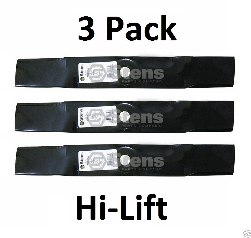 3 Pack Stens 330-369 Hi-Lift Blade for John Deere M127500 M127673 M145476