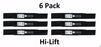 6 Pack Stens 330-401 Hi-Lift Blade for Scotts M135590 M76467