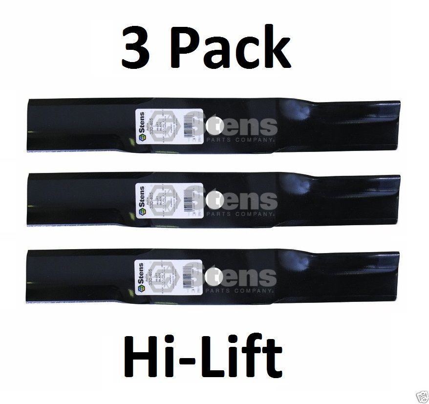 3 Pack Stens 330-405 Hi-Lift Blade for John Deere M135589 M76466 Scotts