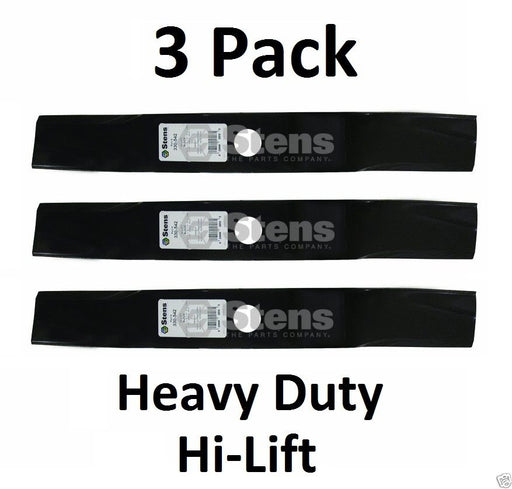 3 Pack Stens 330-542 Heavy Duty Hi-Lift Blade for Kubota 70000-25004 76529-34330