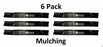 6 Pack Stens 330-587 Mulch Blade Fits John Deere M128485 M131958 M144196 M168223