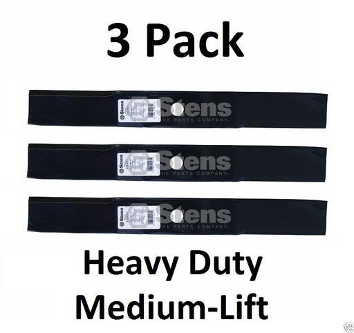 3 Pack Stens 330-831 HD Medium-Lift Blades Fits Kubota K5371-34340 K5371-99040