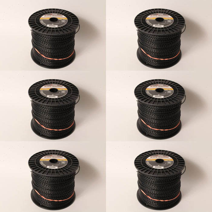 6 PK Echo 330105075 .105" Black Diamond Trimmer Line Spool 1,132' Square Twisted