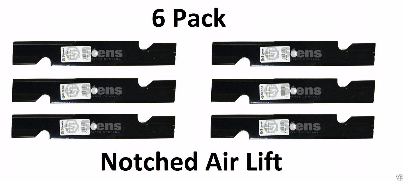 6 Pack Stens 335-168 Notch Air Lift Blade Fits Ariens 00273000 04919100 04920600