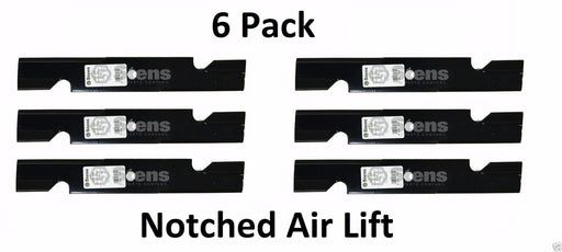 6 Pack Stens 335-168 Notched Air Lift Blade for Kees 100340 483011 483046 013418