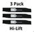 3 Pack Stens 335-337 Hi-Lift Blade for Country Clipper 1714 H-1714