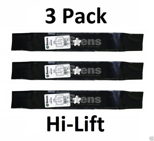 3 Pack Stens 340-038 Hi-Lift Mower Blade for AYP 157003 157033 170698 176084