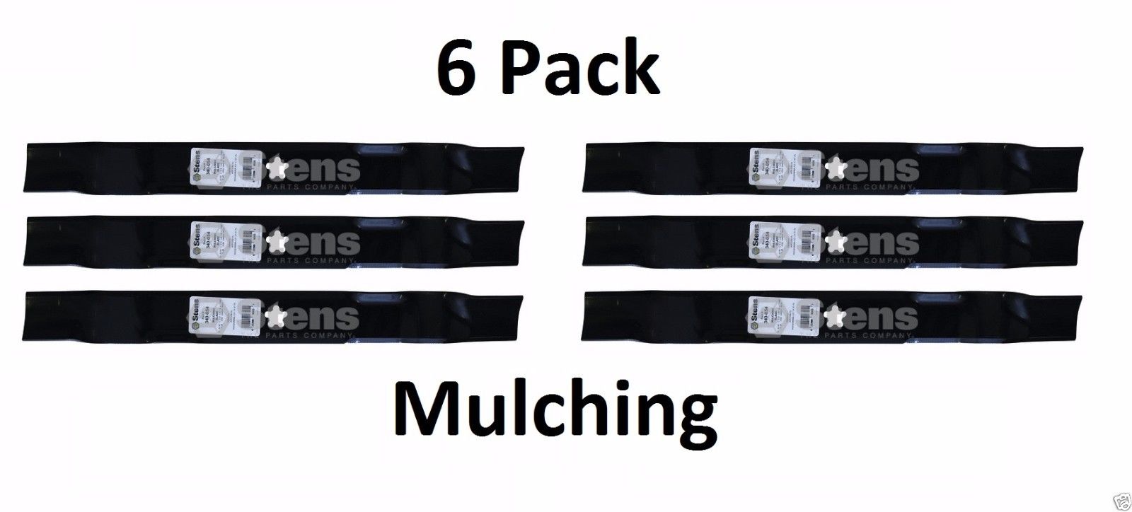 6 Pack Stens 340-054 Mulching Blade for Husqvarna McCulloch 532139775 OEM139775