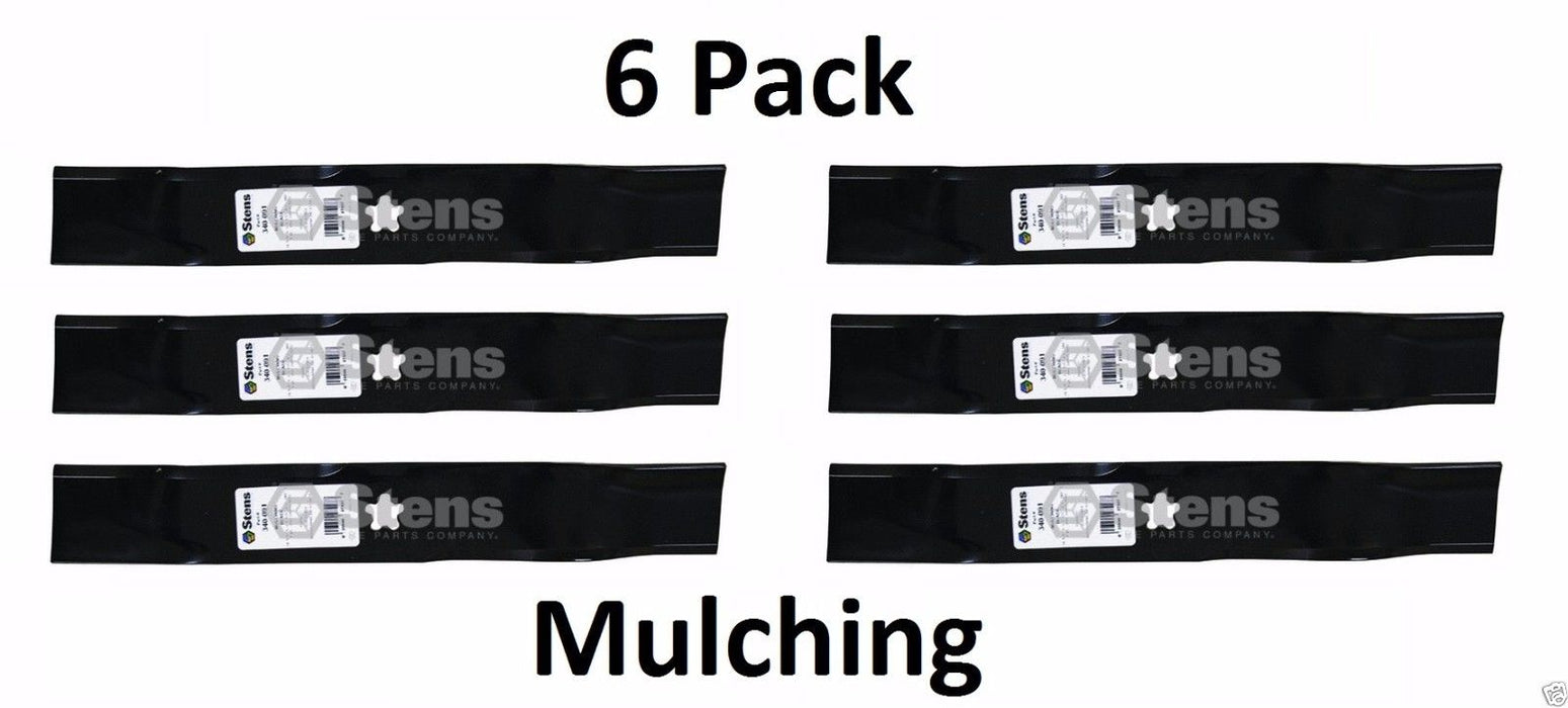 6 Pack Stens 340-091 Mulching Blade for AYP 173921 Husqvarna 532173921