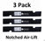 3 Pack Stens 340-109 Notched Air-Lift Blade for Great Dane D18086 GDU10230