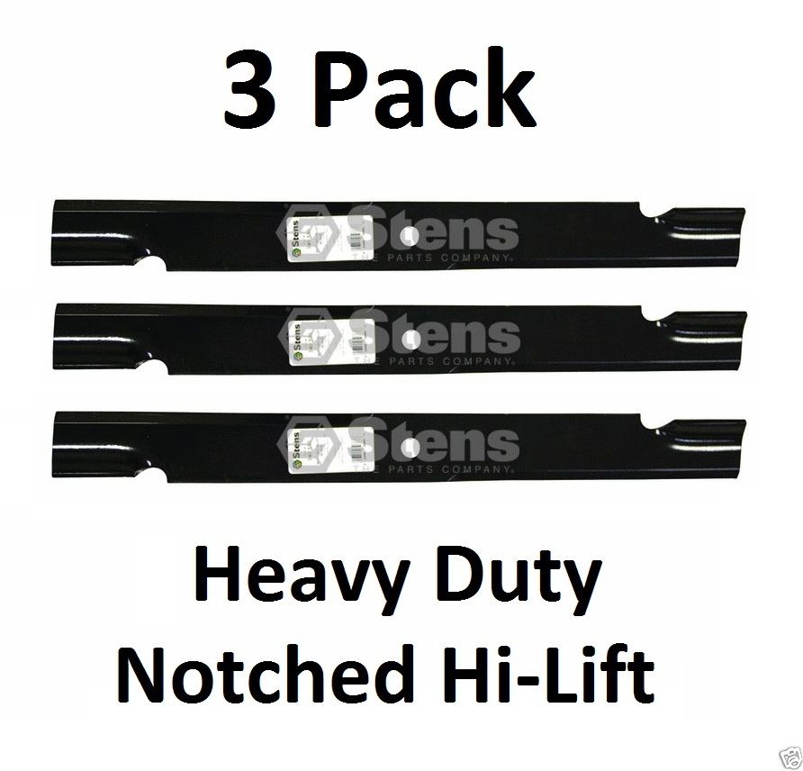 3 Pack Stens 340-130 Notched Hi-Lift Blade for Snapper Pro 5022476S