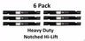 6 Pack Stens 340-130 Notched Hi-Lift Blade for Snapper Pro 5022476S