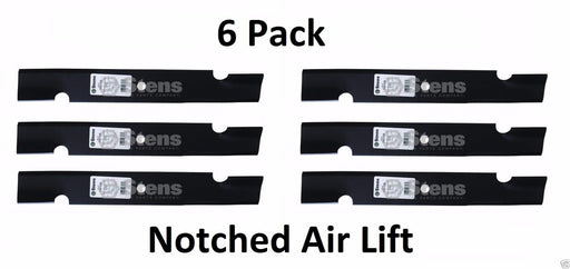 6 Pack Stens 340-158 Notched Air-Lift Blade for Bobcat 112111-01 12111-02 32022A