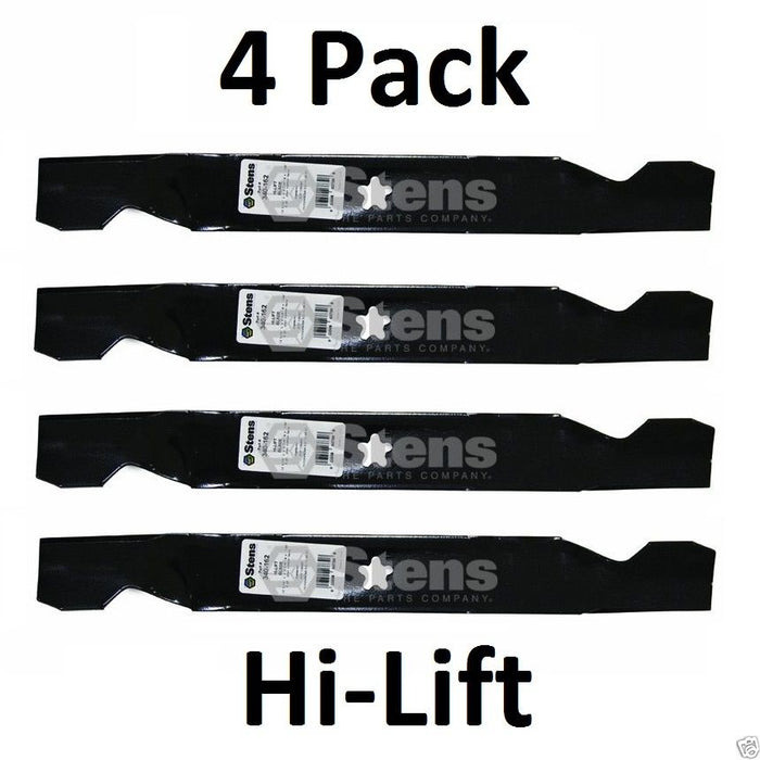 4 Pack Stens 340-162 Hi-Lift Mower Blade for Husqvarna 532127842 532138497