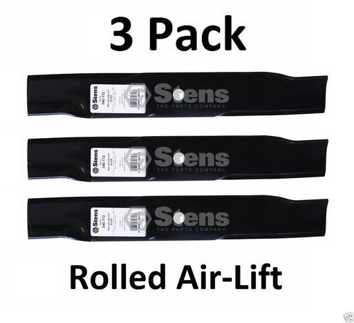 3 Pack Stens 340-172 Rolled Air-Lift Blade for Great Dane GDU10230