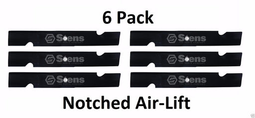 6 Pack Stens 340-878 Notched Air-Lift Blade for Scag 481707 481711 48185 482878