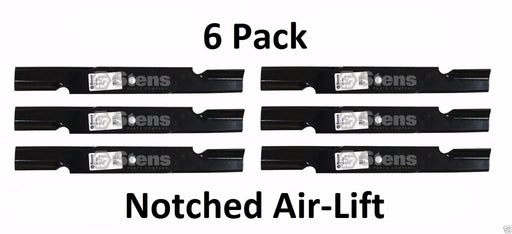 6 Pack Stens 340-882 Notched Air-Lift Blade for Scag 482879 482881