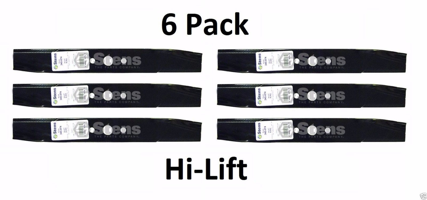 6 Pack Stens 345-074 Hi-Lift Blade for Simplicity 1656147 1656147ASM 1656147SM