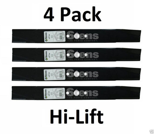 4 Pack Stens 345-108 Hi-Lift Blade for Troy Bilt 1747640 1772335