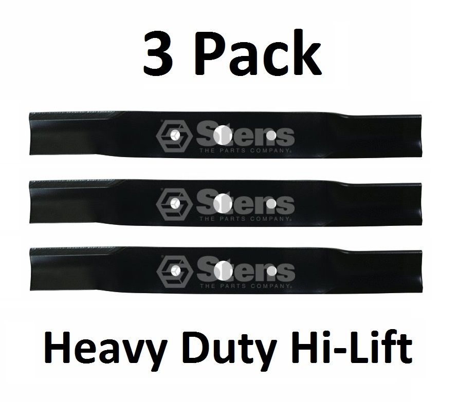 3 Pack Stens 345-115 HD Hi-Lift Blade Fits Woods 1001513 1001513KT 1001513BLK