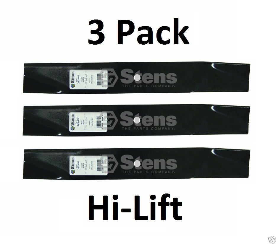 3 Pack Stens 345-462 Hi-Lift Blade for Grasshopper 27-0990 Lesco 050575