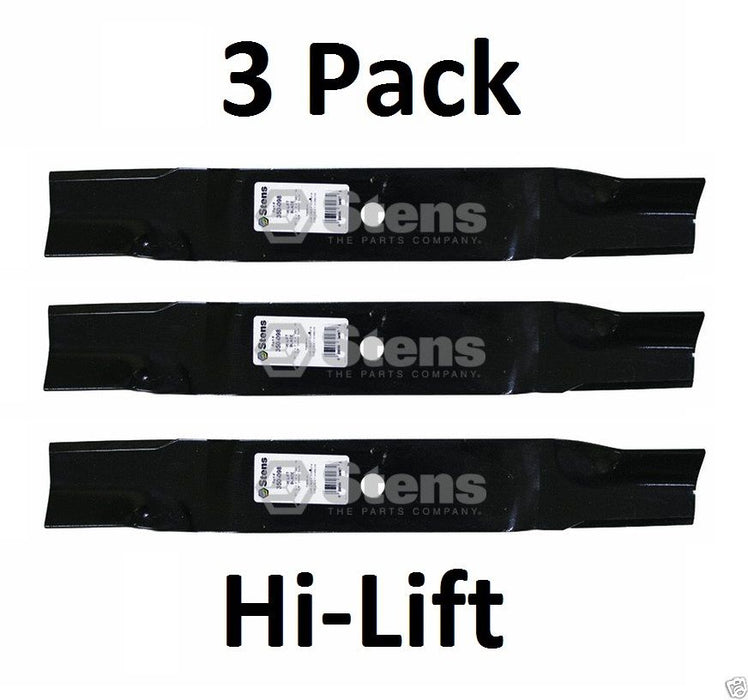 3 Pack Stens 350-098 Hi-Lift Blade for Cub Cadet 01005338 02005019 942-04415