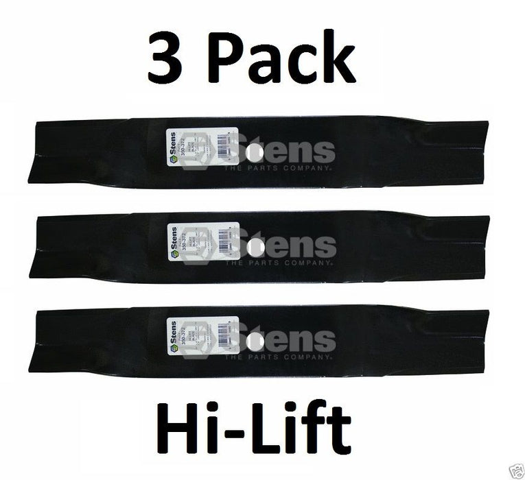 3 Pack Stens 350-372 Hi-Lift Blade for Cub Cadet 01005337 02005018 942-04416