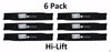 6 Pack Stens 350-372 Hi-Lift Blade for Cub Cadet 01005337 02005018 942-04416
