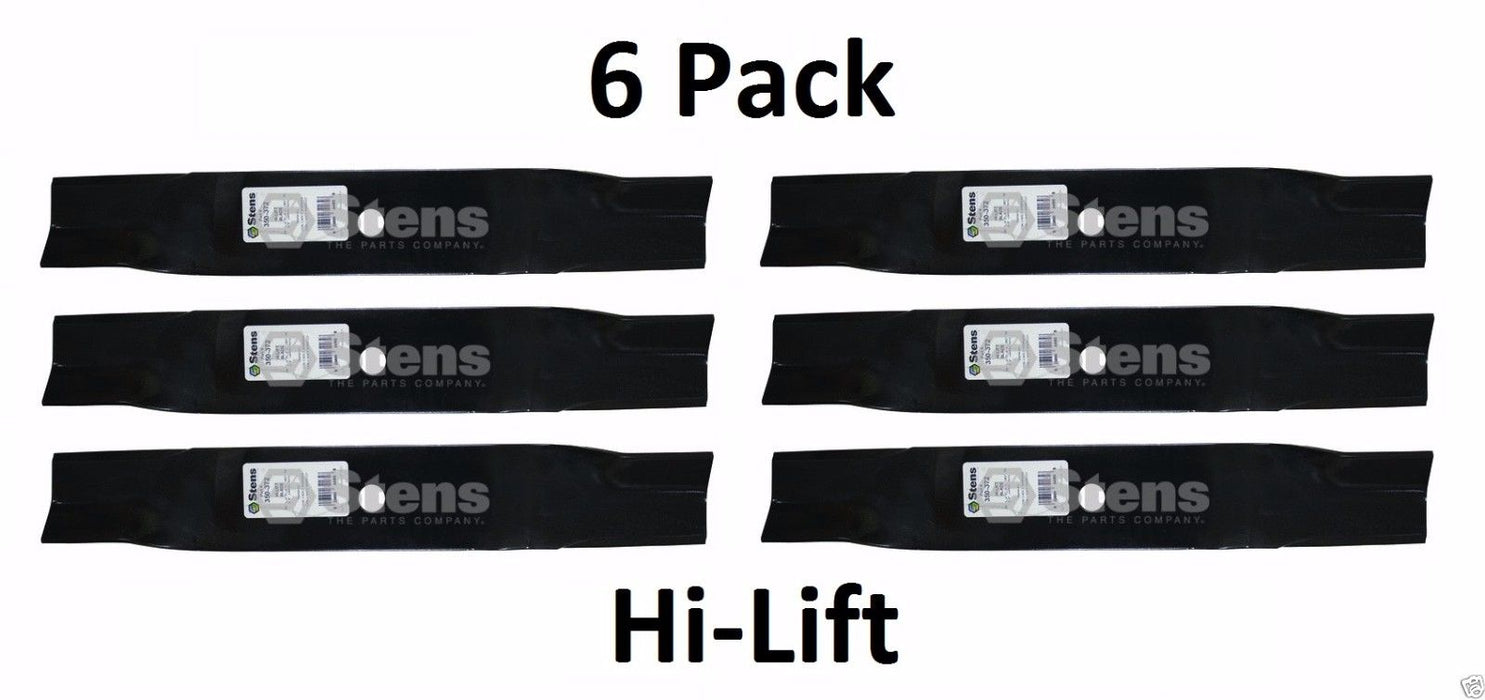 6 Pack Stens 350-372 Hi-Lift Blade for Cub Cadet 01005337 02005018 942-04416