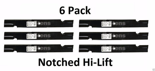 6 Pack Stens 350-450 Notched Hi-Lift Blade for Everride 181026 60"