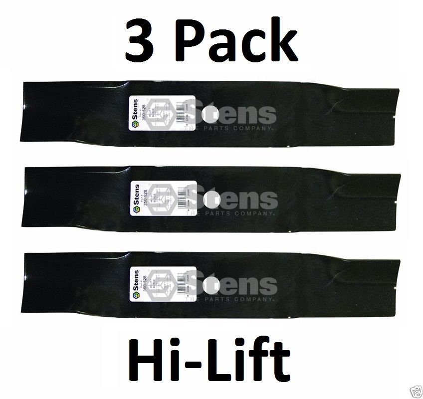 3 Pack Stens 350-528 Hi-Lift Blade for Cub Cadet 01005336 02005017 942-04417