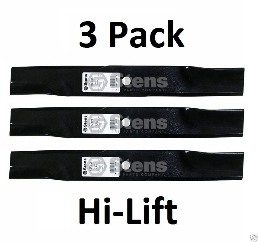 3 Pack Stens 350-695 Hi-Lift Blade for Hustler 797696 601124 54"