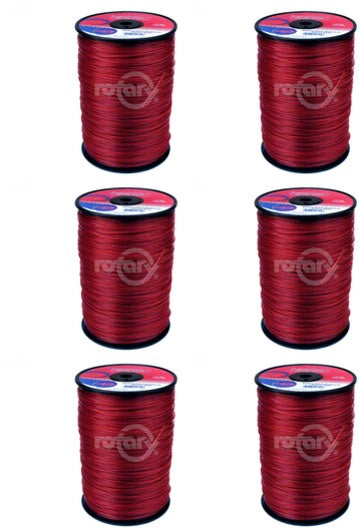 6 PK Rotary 3513 5 LB Spool 1150' Red Commercial Round Trimmer Line .105"