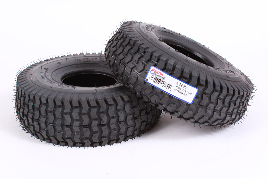 2 Pack Martin 354-2TR-I Turf Rider 410/350-4 Tread 2-Ply Tire 410x350-4