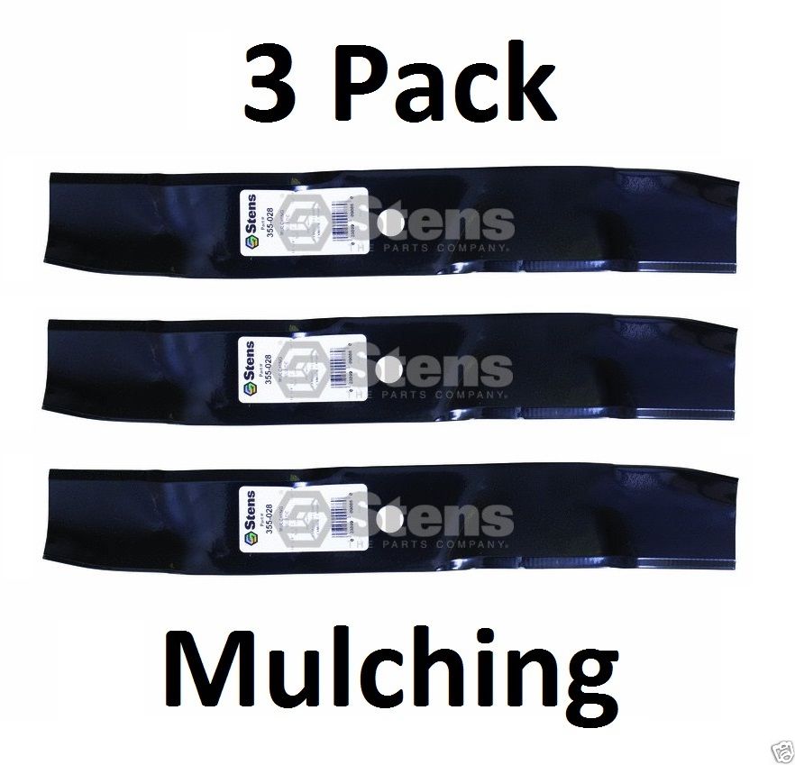 3 Stens 355-028 Mulching Blades For Exmark 103-2517 103-6581-S 403086 1-403148