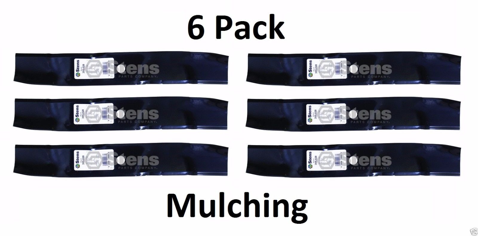 6 Pack Stens 355-028 Mulching Blade Fits Exmark 103-2517 103-6581-S 1-403148