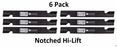 6 Pack Stens 355-036 Notched Hi-Lift Blade for Bad Boy 038-6002-00 Bunton PL7441