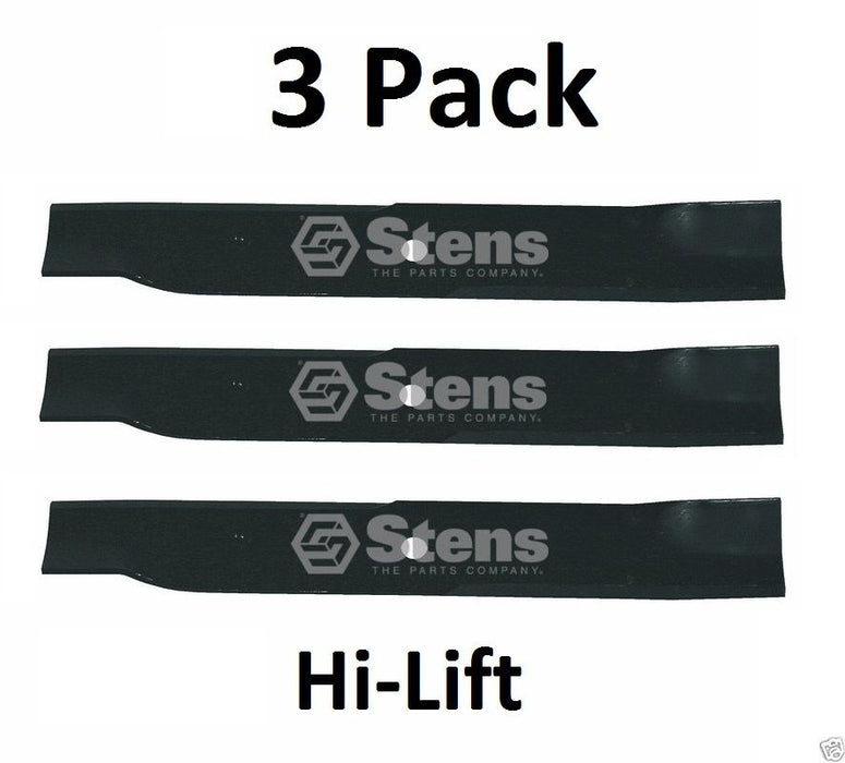 3 Pack Stens 355-061 Hi-Lift Blade for John Deere AM104490 PT8721 Lesco 050621