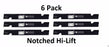 6 Pack Stens 355-117 Notched Hi-Lift Blade Fits Exmark 103-2531-S 1-643097