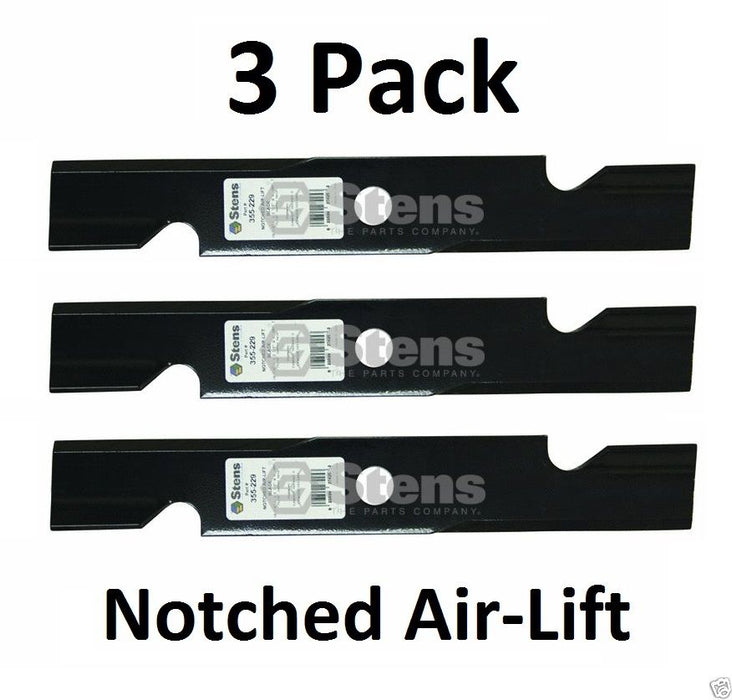 3 Pack Stens 355-229 Air-Lift Blade for Exmark 103-6401-S 116-5496-S 109-9390-S